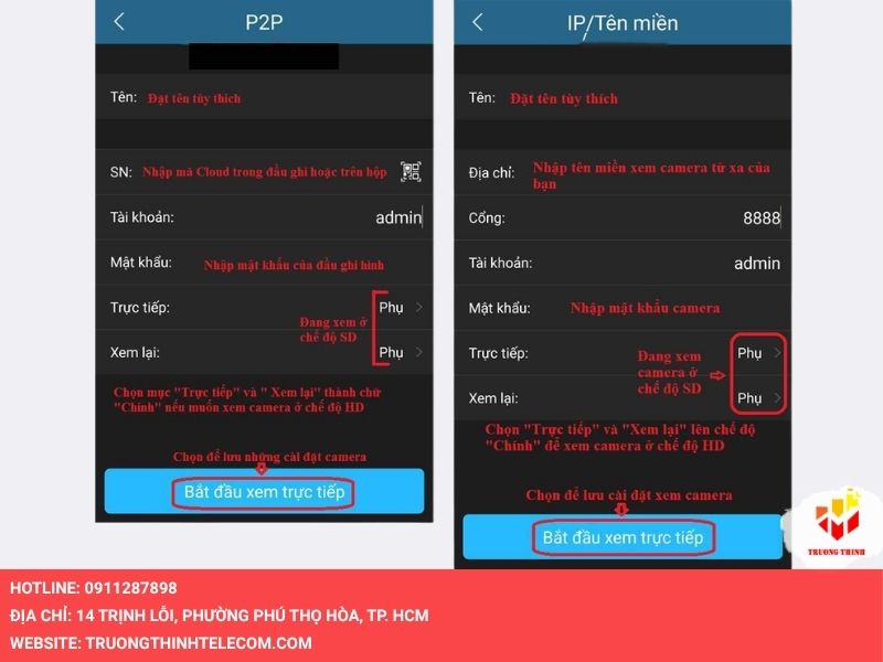 Nhấn Bắt đầu xem trực tiếp