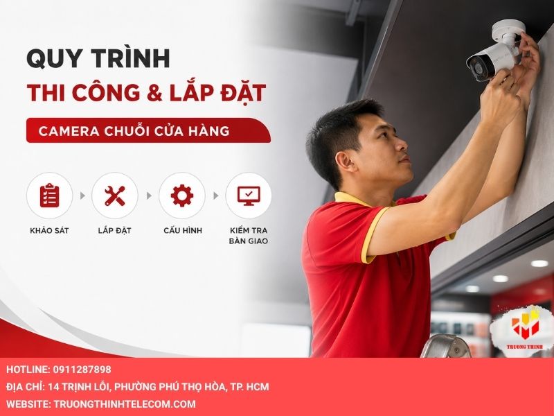 Quy trình thi công và lắp đặt camera chuỗi cửa hàng