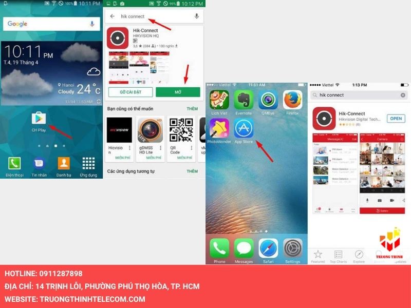 Truy cập vào CH Play hoặc App Store