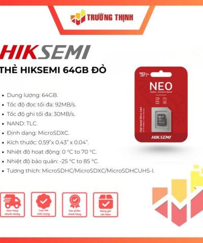 THẺ NHỚ GHI HÌNH HIKSEMI CHUYÊN DỤNG 64GB HS-TF-D1(STD)/64G