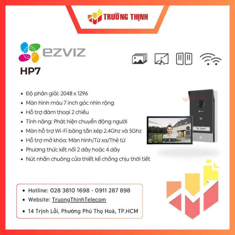 Bộ chuông cửa có hình thông minh 2K EZVIZ HP7