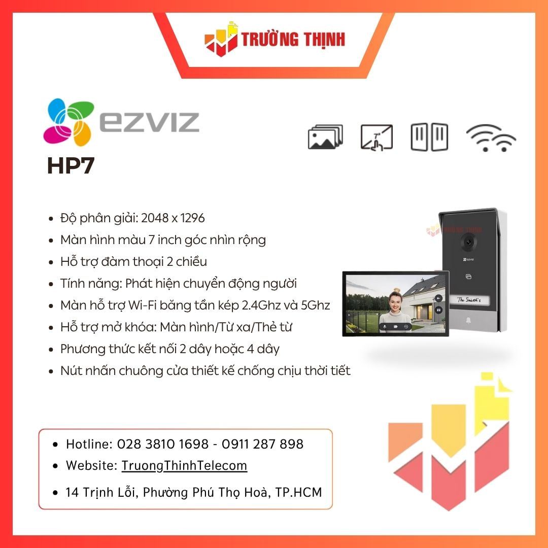 Bộ chuông cửa có hình thông minh 2K EZVIZ HP7