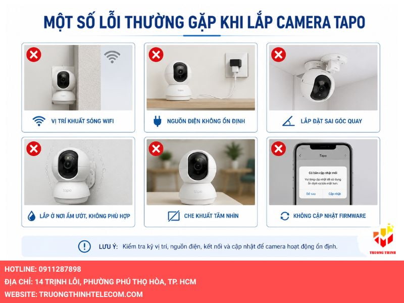 Một số lỗi thường gặp khi lắp camera Tapo