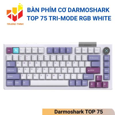 Bàn phím cơ Darmoshark TOP 75 Tri-mode RGB White