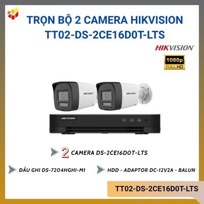 Trọn bộ 2 camera Hik TT02-DS-2CE16D0T-LTS 2.0MP
