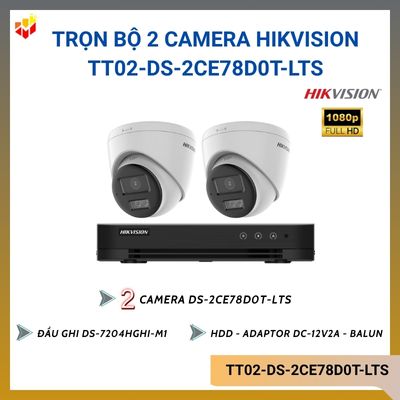Trọn bộ 2 camera Hik TT02-DS-2CE78D0T-LTS 2.0MP