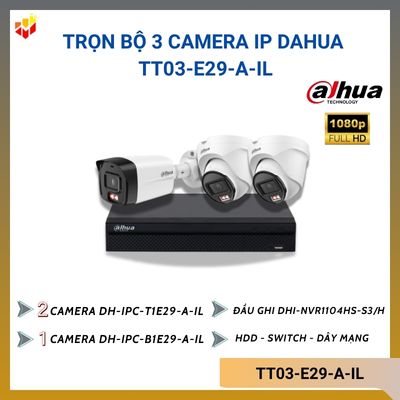 Trọn bộ 3 camera IP Dahua TT03-E29-A-IL 2MP