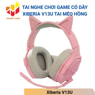 Tai nghe chơi game có dây Xiberia V13U tai mèo hồng
