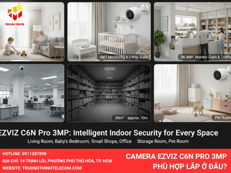 Camera EZVIZ C6N Pro 3MP phù hợp lắp ở đâu?