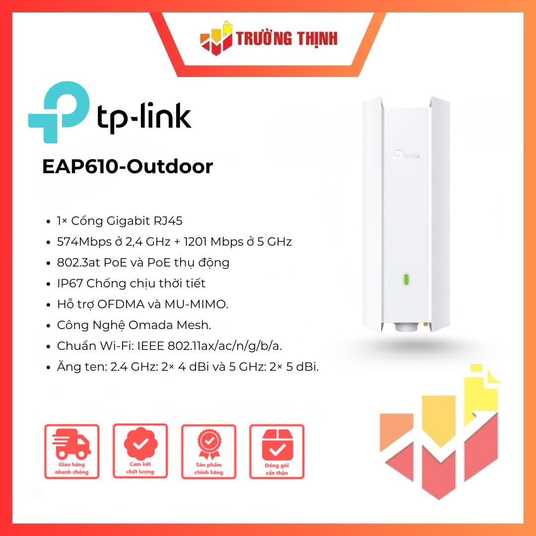 Access Point WiFi 6 Chuẩn AX1800 TP-Link EAP610-Outdoor