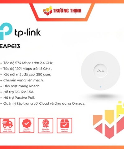 Access Point Gắn Trần WiFi 6 Băng Tần Kép AX1800 TP-Link EAP613