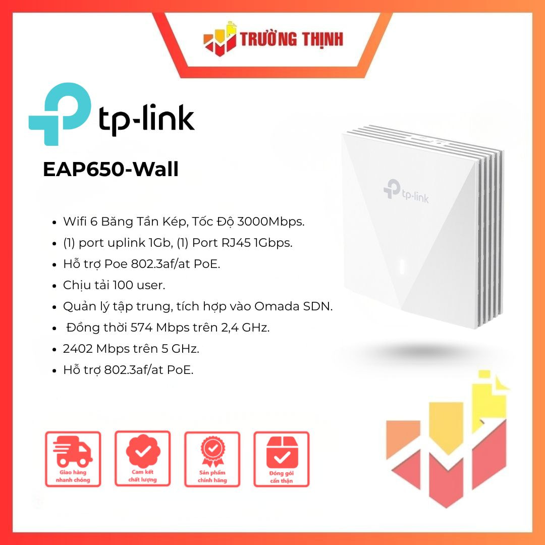 Access Point Treo Tường WiFi 6 AX3000 TP-Link EAP650-Wall