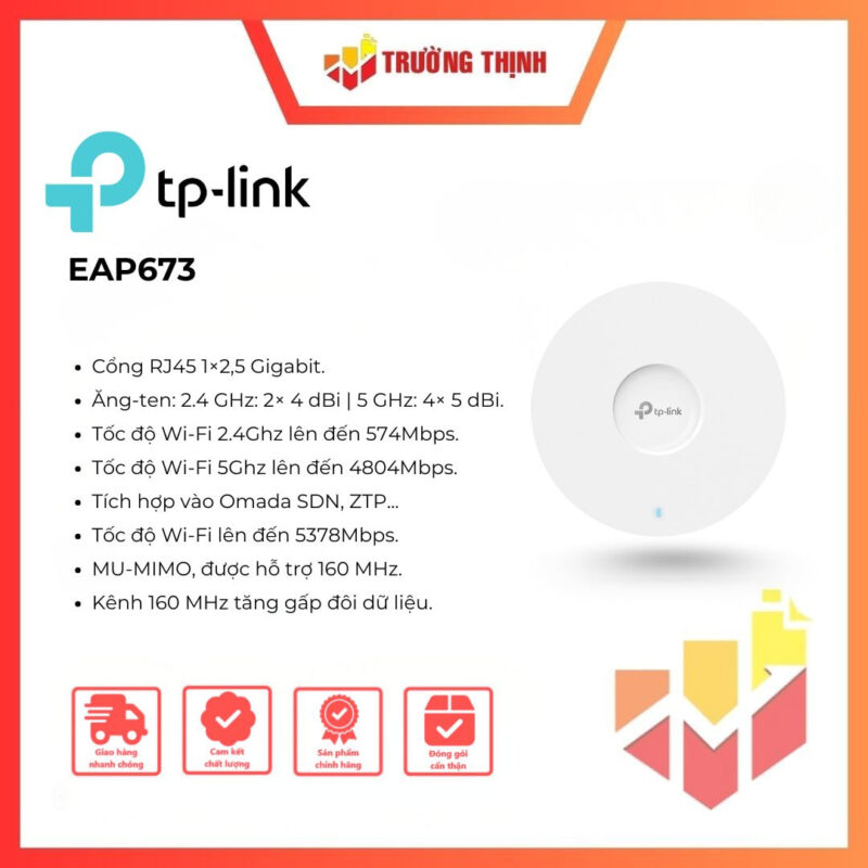 Access Point WiFi 6 gắn trần AX5400 TP-Link EAP673