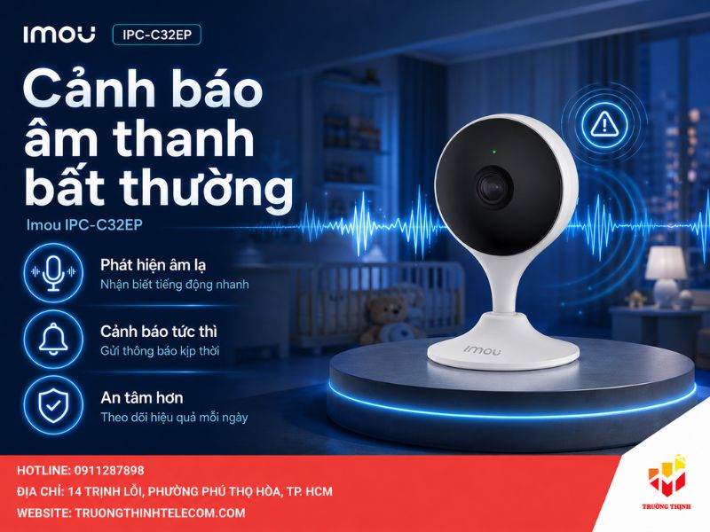 Hệ thống cảnh báo âm thanh bất thường trên Imou IPC-C32EP