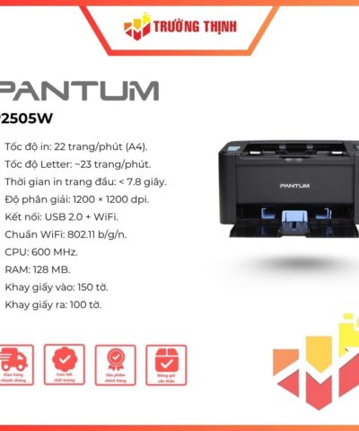Máy in Laser đen trắng đơn năng Pantum P2505W (In A4, USB, Wifi)