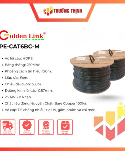 Cáp Mạng CAT6 Ngoài Trời Golden Link 305m (PE-CAT6BC-M)