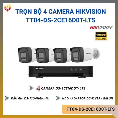 Trọn bộ 4 camera Hik TT04-DS-2CE16D0T-LTS