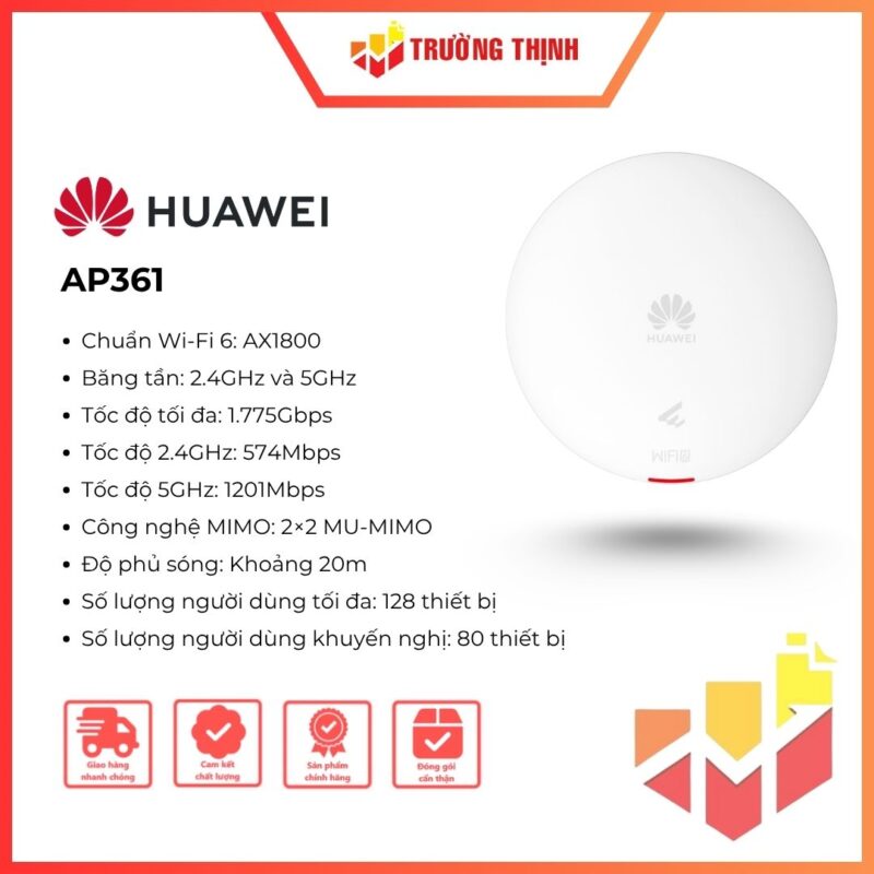 HuaWei eKit Wifi 6 AP361 Access Point 128 thiết bị