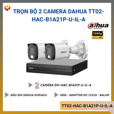 Trọn bộ 2 camera Dahua TT02-HAC-B1A21P-U-IL-A