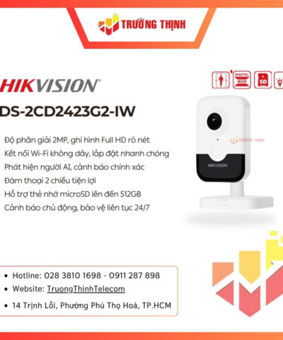 Camera Wifi IP 4MP Cube Hikvision DS-2CD2423G2-IW (W)