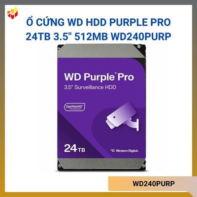 Ổ cứng WD HDD Purple pro 24TB 3.5" 512MB WD240PURP