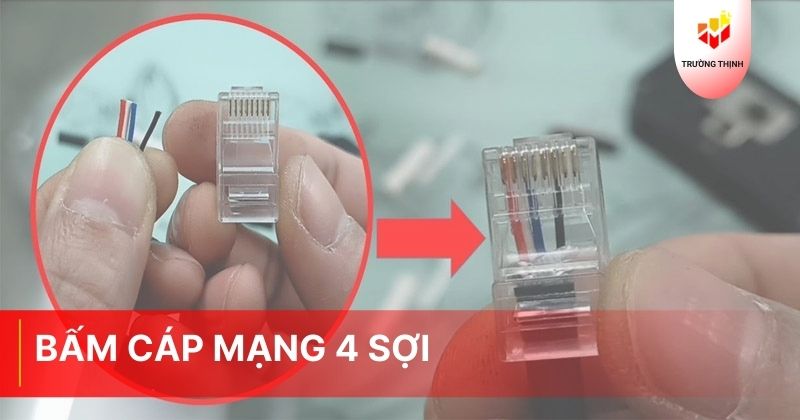 Hướng dẫn các cách bấm cáp mạng 4 sợi