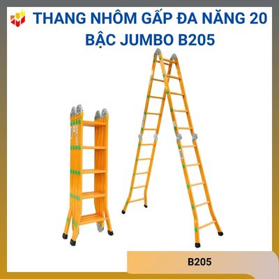 Thang nhôm gấp đa năng 20 bậc Jumbo B205