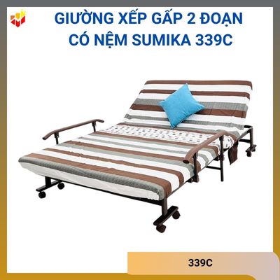 Giường xếp gấp 2 đoạn có nệm Sumika 339C