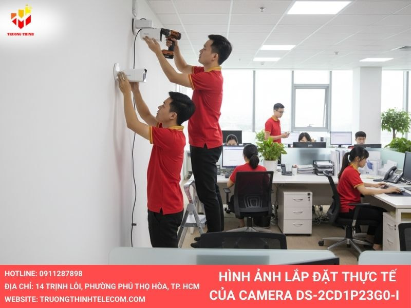 Hình ảnh lắp đặt  camera HIKVISION DS-2CD1P23G0-I thực tế