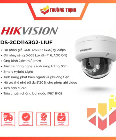 Camera dome IP 4MP Hikvision DS-2CD1143G2-LIUF