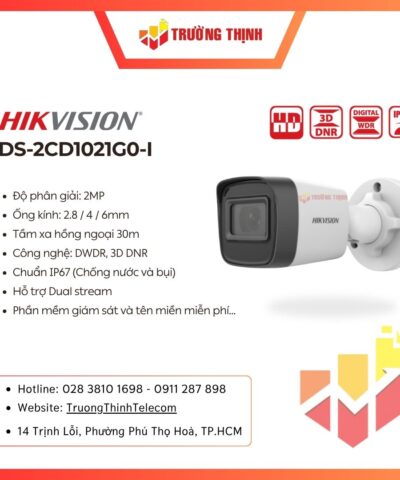 Camera IP thân trụ 2MP HIKVISION DS-2CD1021G0-I