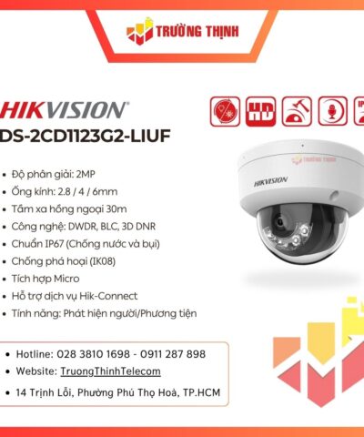 Camera bán cầu IP 2MP HIKVISION DS-2CD1123G2-LIUF