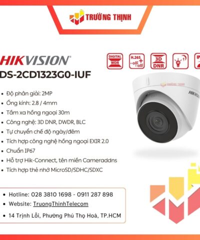 Camera Dome IP 2.0MP HIKVISION DS-2CD1323G0-IUF