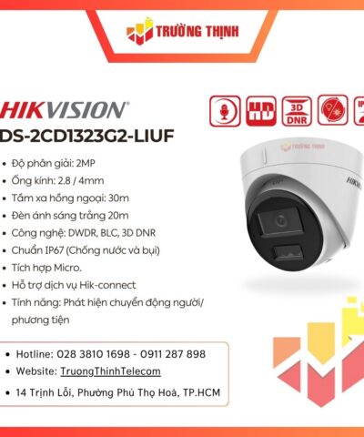 Camera Dome IP Hồng Ngoại HIKVISION DS-2CD1323G2-LIUF 2MP