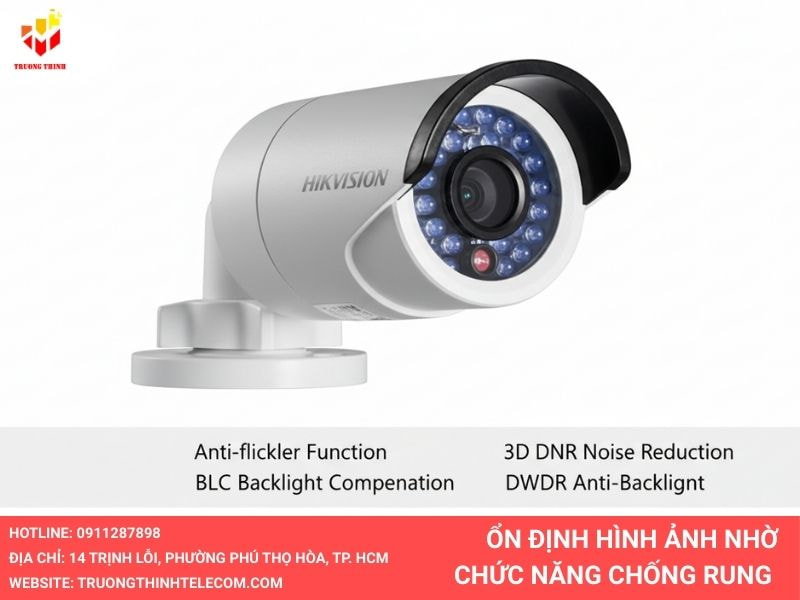 Ổn định hình ảnh nhờ chức năng chống rung Anti-flicker