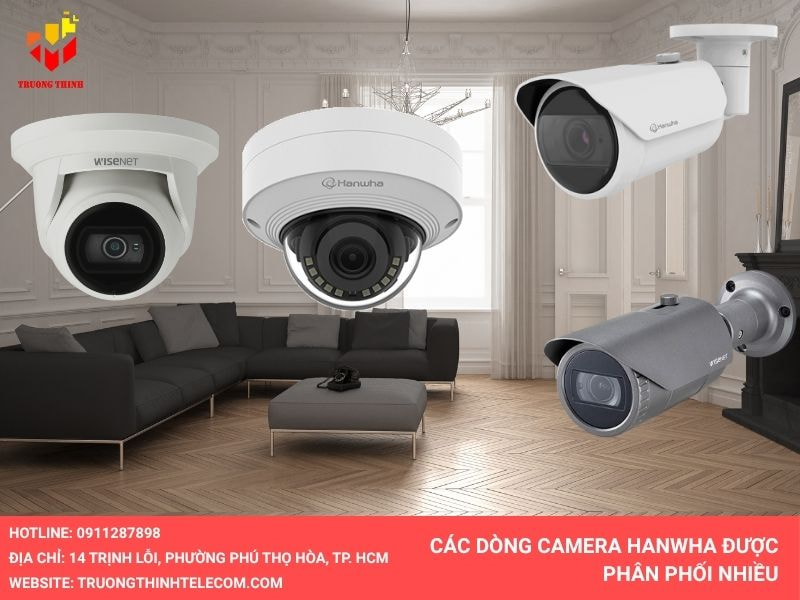 Các dòng camera Hanwha được phân phối phổ biến