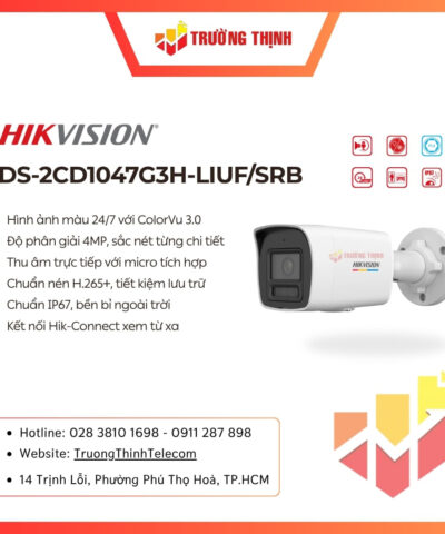 Camera Hikvision DS-2CD1047G3H-LIUF/SRB IP 4MP