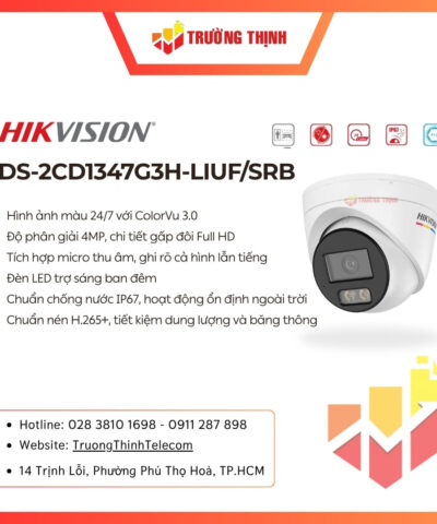 Camera Hikvision DS-2CD1347G3H-LIUF/SRB IP 4MP