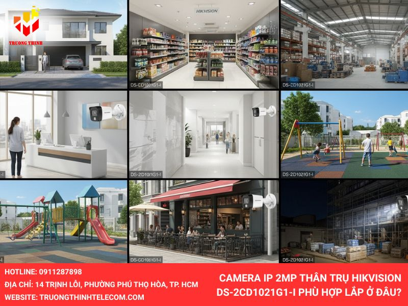 Camera IP 2MP thân trụ HIKVISION DS-2CD1021G1-I phù hợp lắp ở đâu?