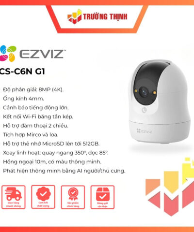 Camera trong nhà EZVIZ C6N G1 4K Ultra 8MP quay 360°