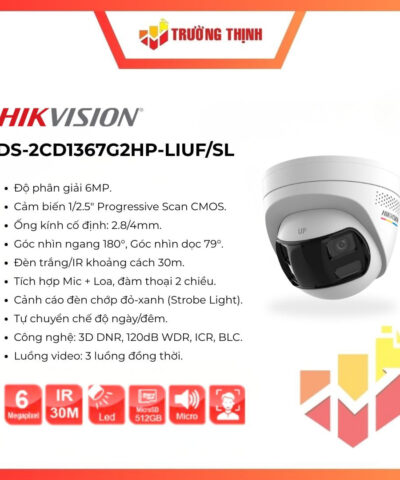 Camera Hikvision 6MP DS-2CD1367G2HP-LIUF/SL giá rẻ