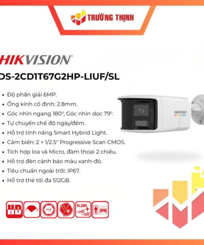 Camera IP Hikvision 6MP DS-2CD1T67G2HP-LIUF/SL