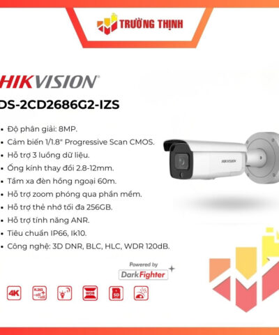 Camera IP Hikvision Acusense 8MP DS-2CD2686G2-IZS