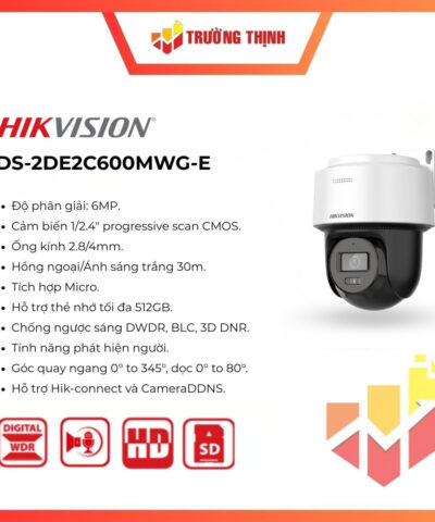 Camera IP Hikvision Mini PT 6MP DS-2DE2C600MWG-E