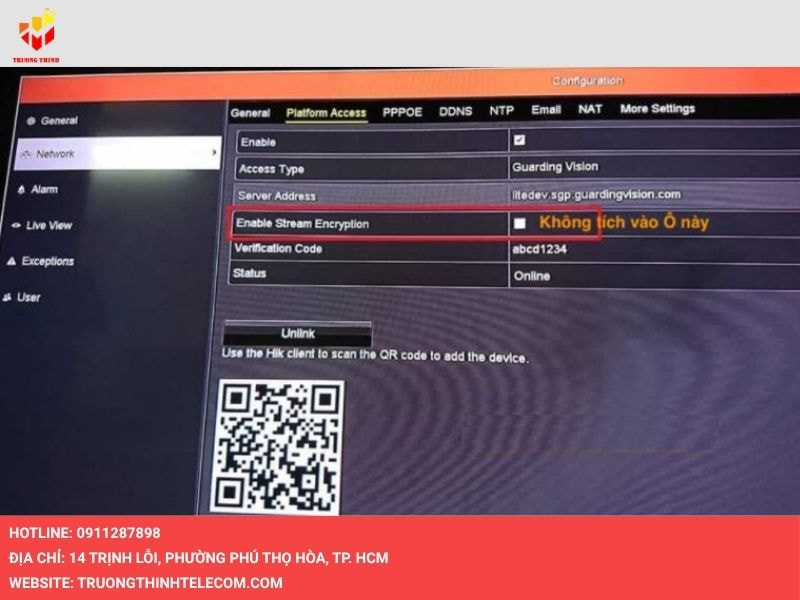 Tắt mã hóa hình ảnh Hikvision trên màn hình