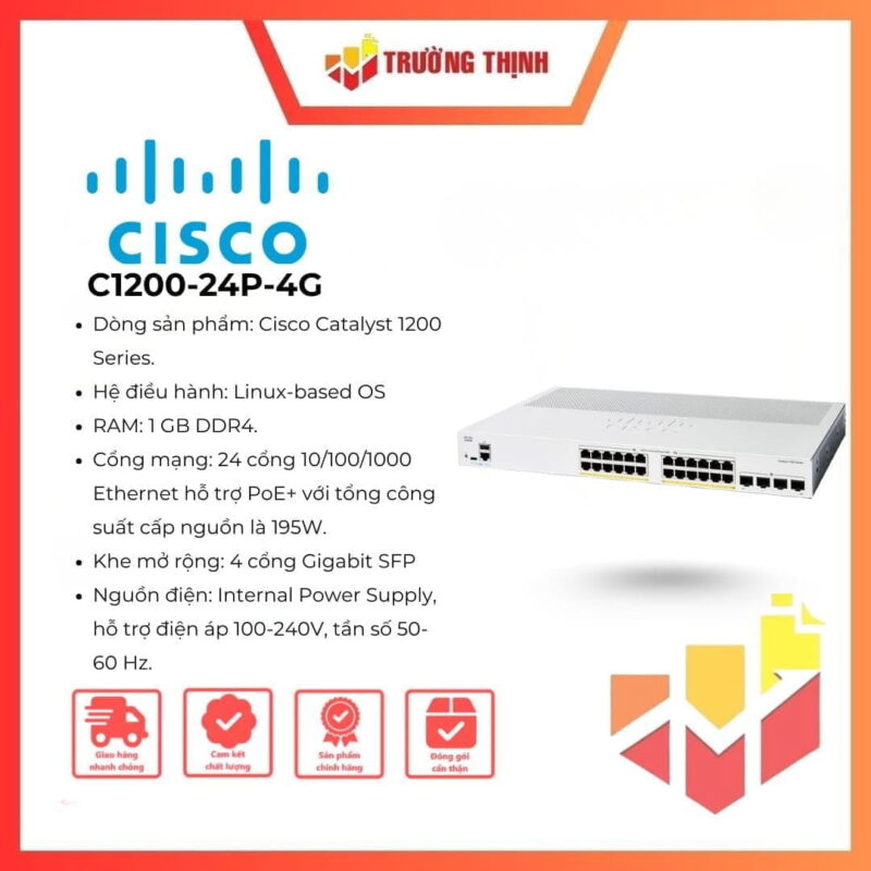 Switch Cisco Catalyst 1200 C1200-24P-4G 24 Port PoE+