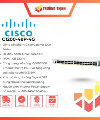 Switch Cisco Catalyst 1200 C1200-48P-4G 48 Port PoE+