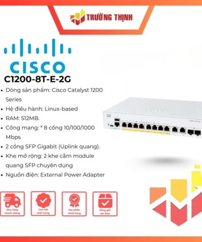 Switch Cisco Catalyst 1200 C1200-8T-E-2G 8 Port (External PSU)