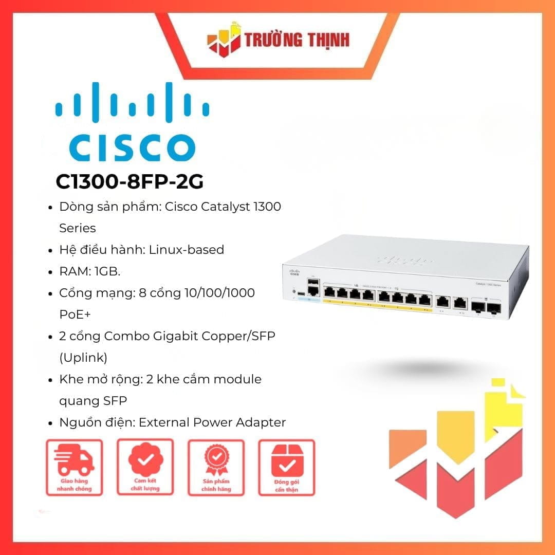 Switch Cisco Catalyst 1300 C1300-8FP-2G