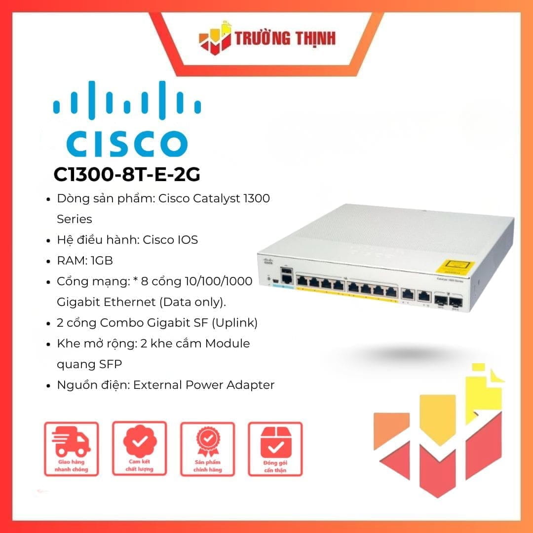 Switch Cisco Catalyst 1300 C1300-8T-E-2G 8 Port